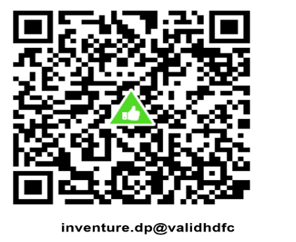 QR code for UPI payment to Inventure Growth & Securities Limited for Depository Participant using HDFC Bank account, UPI ID inventure.dp@validhdfc